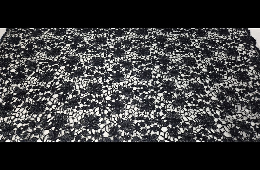 Lace Guipure with Daisies Polyester Single-Colored - 140cm