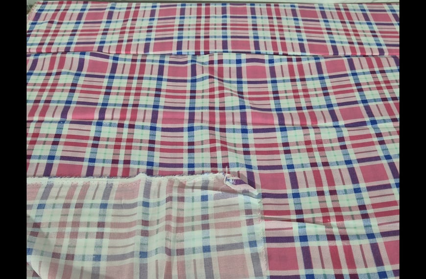 Viscose/Polyester with Checkers Multi-Colored - 140cm