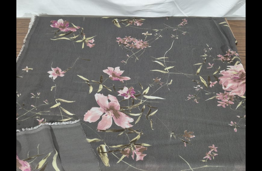 Georgette with Flowers Viscose Multi-Colored - 140cm