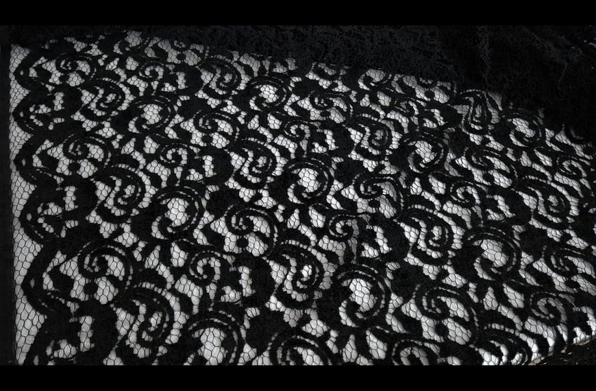 Lace with Velvet Designs Polyester Single-Colored - 140cm