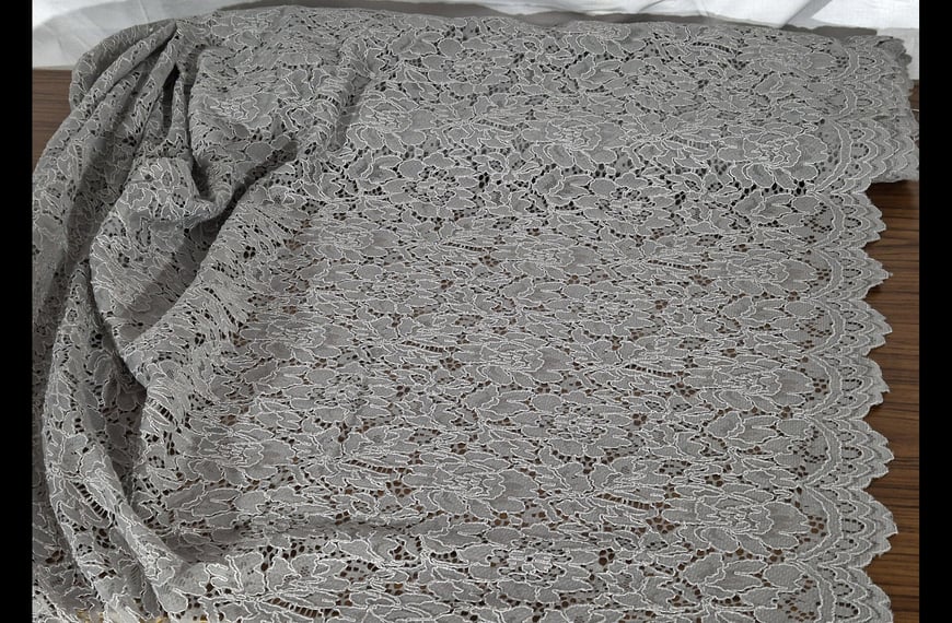Lace Corded with Floral Polyester Single-Colored - 140cm