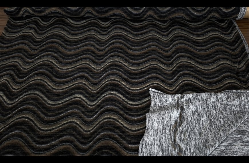 Knit with Zig-Zag Polyester Viscose Elast Multi-Colored - 150cm