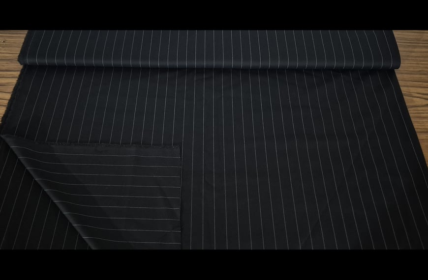 Gabardine with White Stripe Polyester Acetat Elast Multi-Colored - 150cm