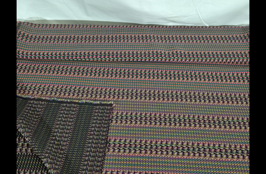 Brocade with Green Stripe & Lurex Polyester Wool Multi-Colored - 150cm