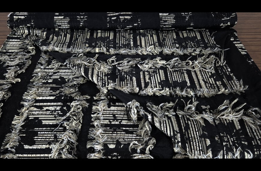 Jacquard with Fringes Polyester Cotton Multi-Colored - 150cm