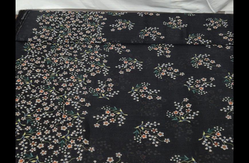 Muslin with Bouquets Polyester Multi-Colored - 150cm