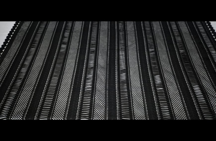 Lace Guipure with Stripes & Circle Finish Polyester Single-Colored - 120cm