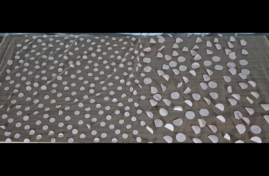 Mesh Tulle with Polka Dots Polyester Single-Colored - 160cm