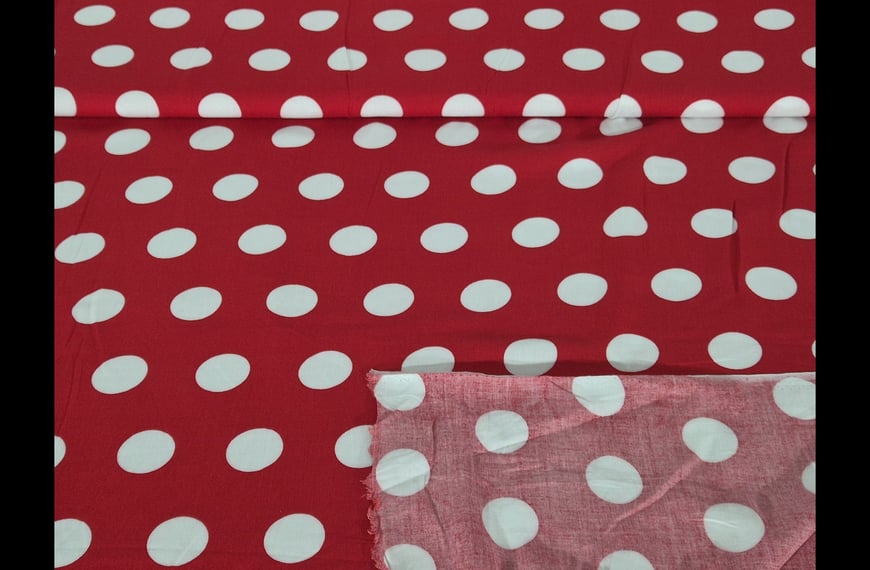 Viscose with White Medium Polka Dots Multi-Colored - 140cm