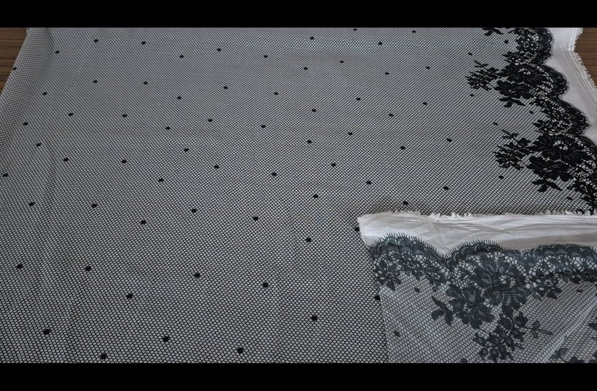 Moroccan with Mesh Polka Dots & Finish Polyester Multi-Colored - 150cm