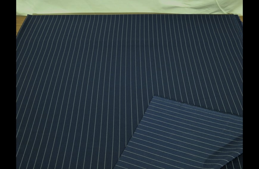 Crepe with White Stripes Polyester Elast Single-Colored - 150cm