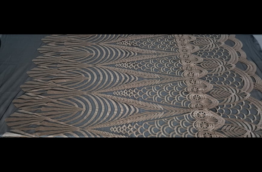 Mesh Tulle with Ecclesiastical Deign 2-Colored - 150cm