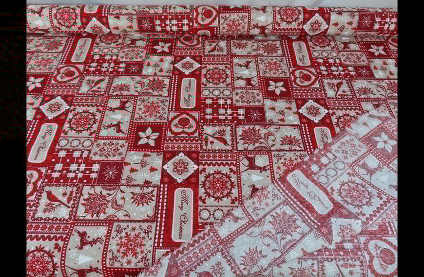 Loneta Christmas Designs Cotton Polyester Multi-Colored-280cm