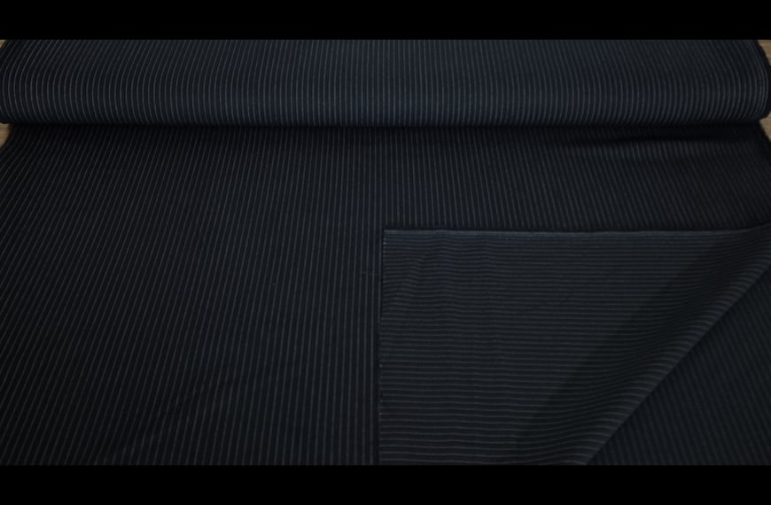 Gabardine with White Stripes Polyester Viscose Elast Multi-Colored - 150cm