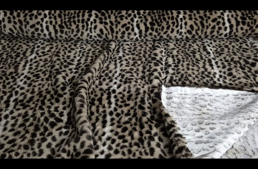 Fur Leopard from Italy Polyester Multi-Colored - 150cm