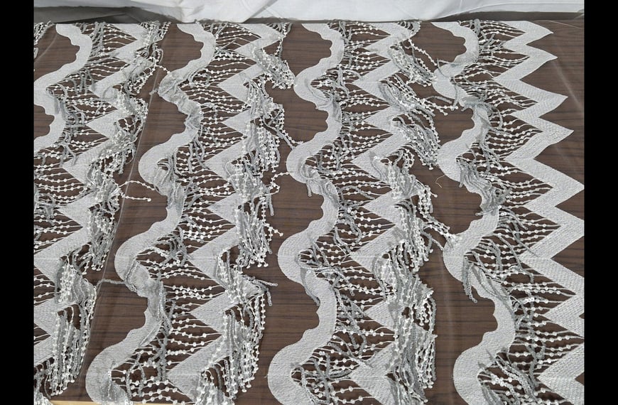 Lace with Fringes & Sequin Polyester Single-Colored-150cm