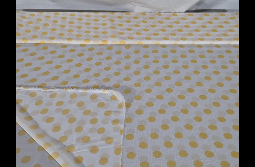 Muslin with Big Orange Polka Dots Polyester Multi-Colored - 150cm