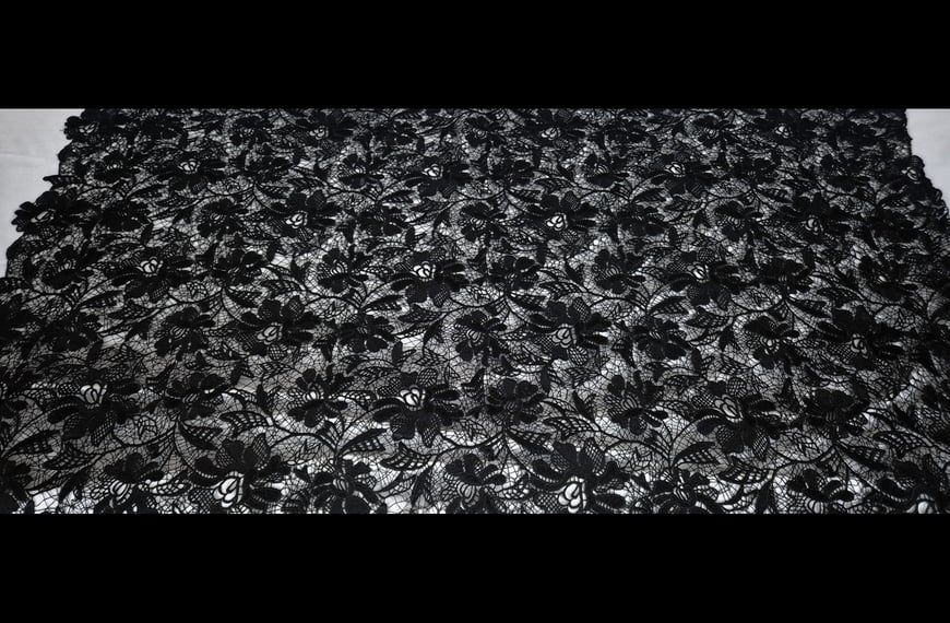 Lace Guipure with Big Daisies Polyester Single-Colored - 120cm