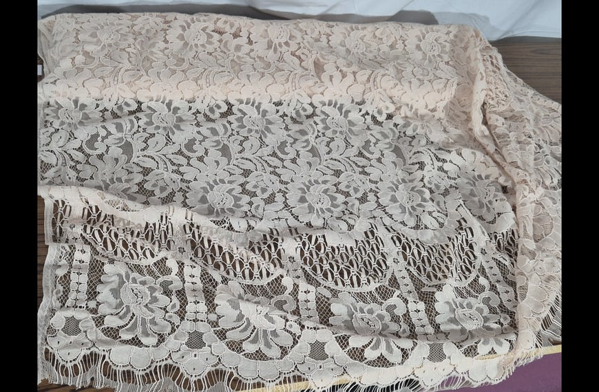 Lace With Patterns And Flowers Polyester Cotton Single-Colored - 150cm