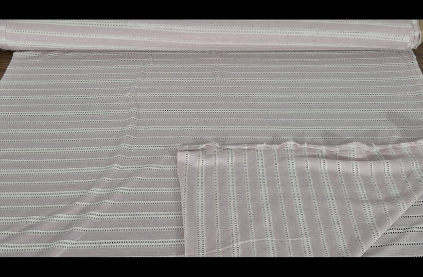 Mako Jersey Crinkled with Stripes with Holes Polyester Acetat Linen Cotton Multi-Colored - 150cm