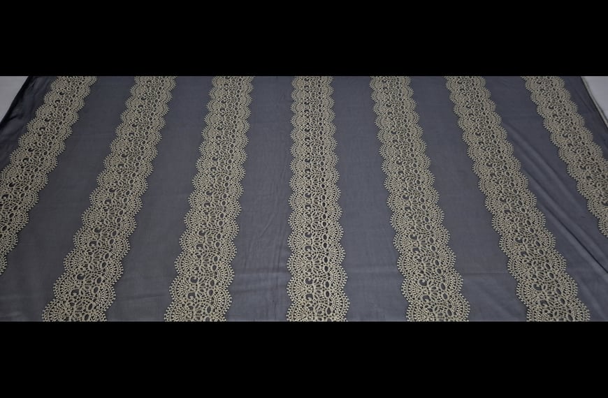 Lace Guipure with Tulle & Horizontal Designs Polyester Multi-Colored - 130cm