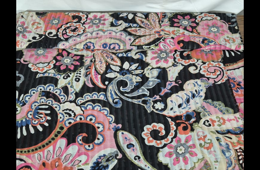 Muslin with Desings & Stripes Polyester Multi-Colored - 150cm