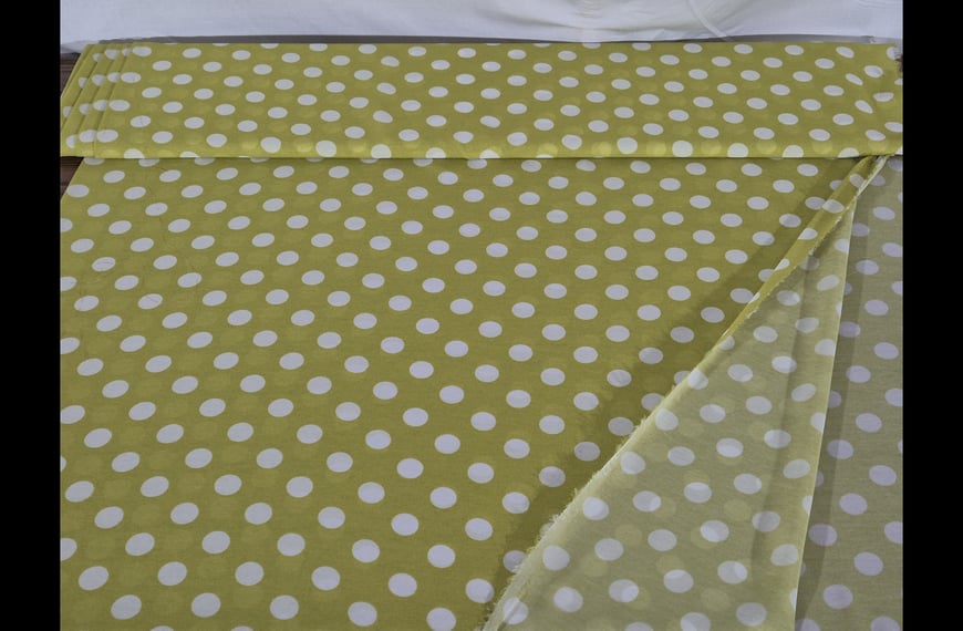 Muslin with Big White Polka Dots Polyester Multi-Colored - 150cm