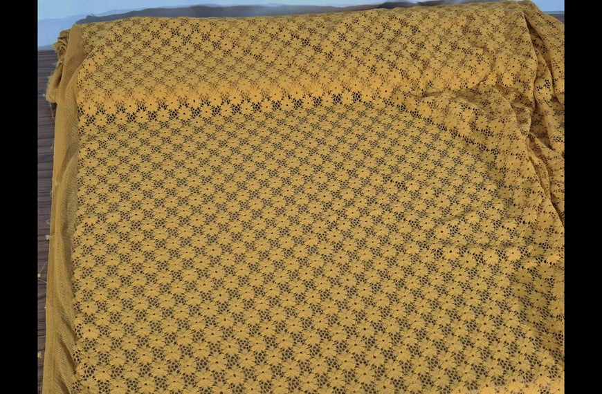 Lace with Small Daisies Polyester Single-Colored - 140cm