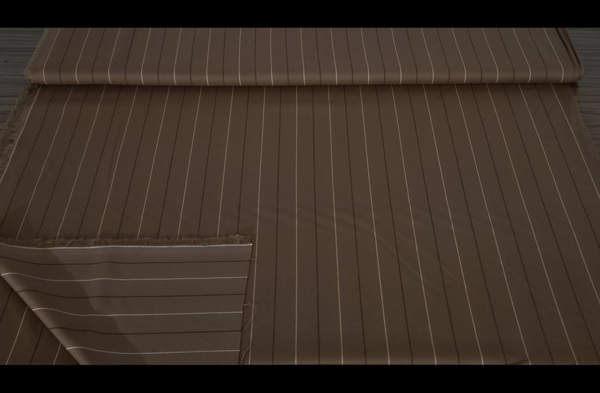 Gabardine with White Medium Stripes Polyester Acetat Elast Multi-Colored - 150cm