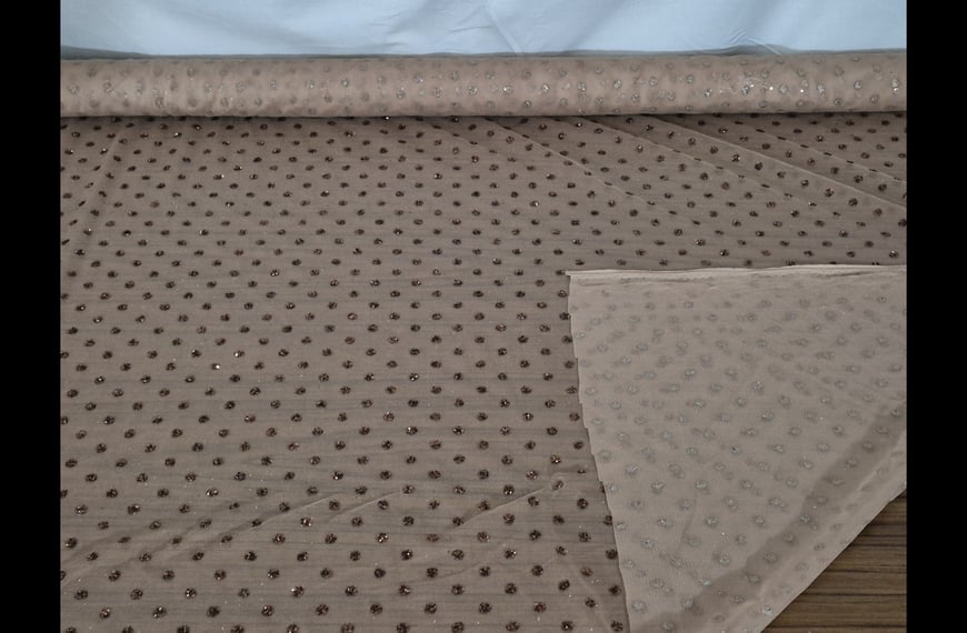 Mesh Tulle Knitted with Pearls Polyester 2-Colored-150cm