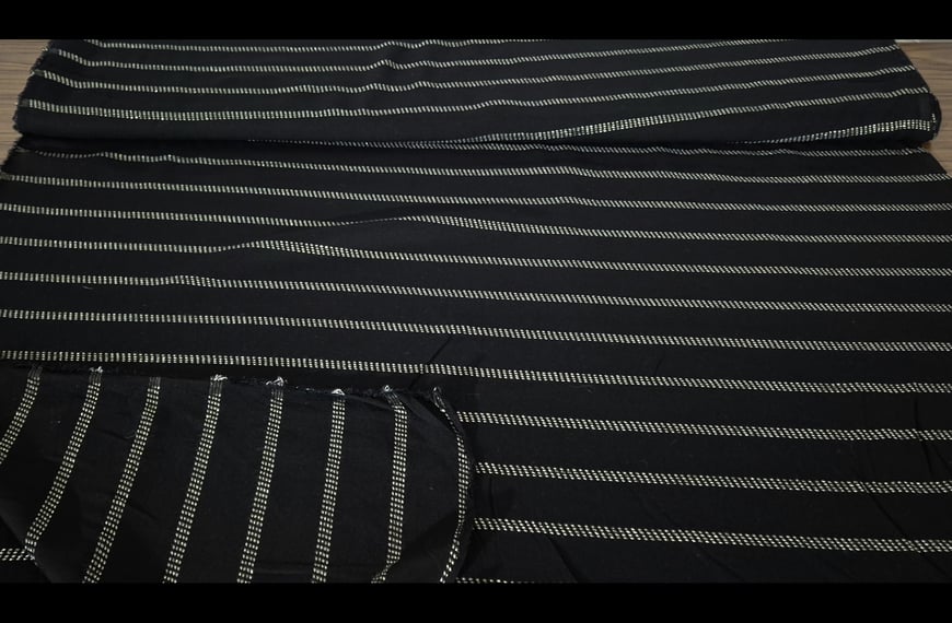 Viscose with Golden Sparse Stripes Polyester Multi-Colored - 150cm