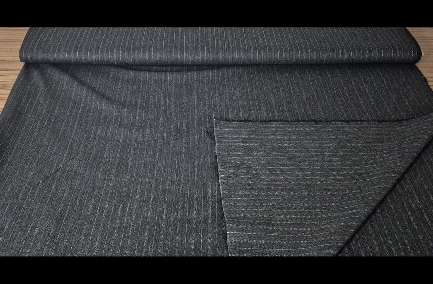 Gabardine with Golden & Silver Stripes Polyester Acetat Elast Multi-Colored - 150cm