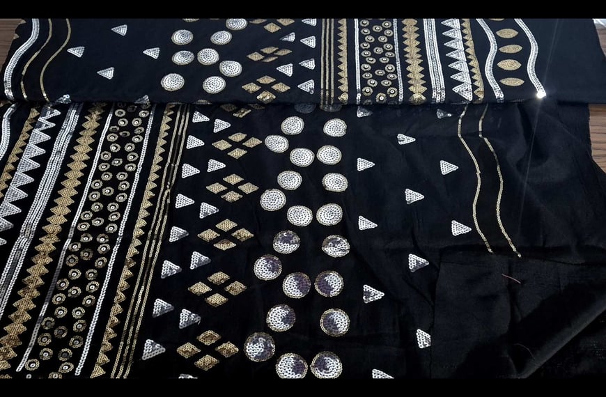 Sequin with Rhombuses & Circles Polyester Multi-Colored - 150cm