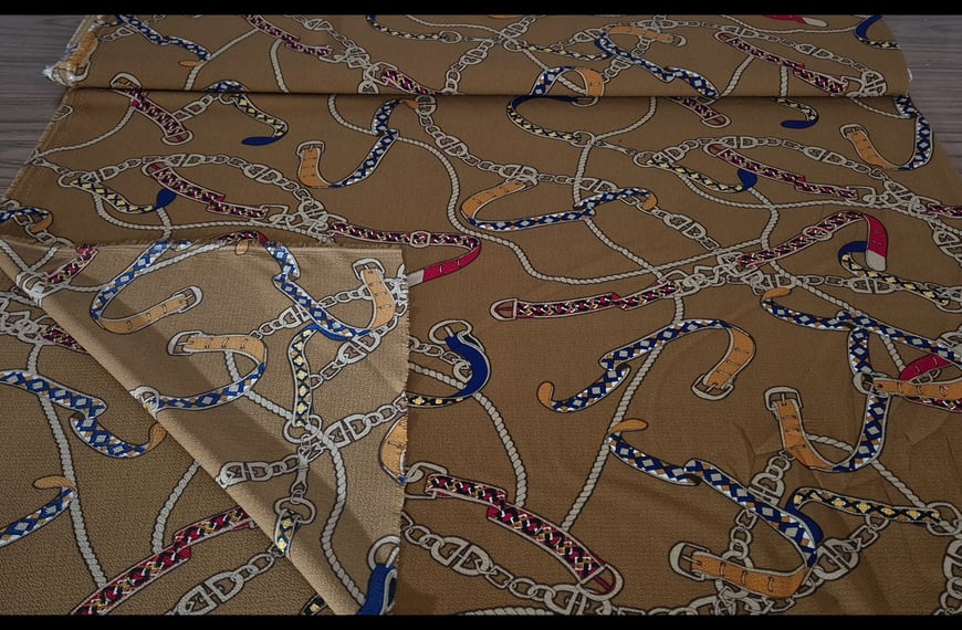 Georgette with Design Chains Polyester Elast Multi-Colored - 150cm