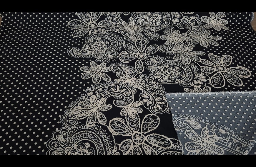 Moroccan with Polka Dots & Border Polyester Multi-Colored - 150cm