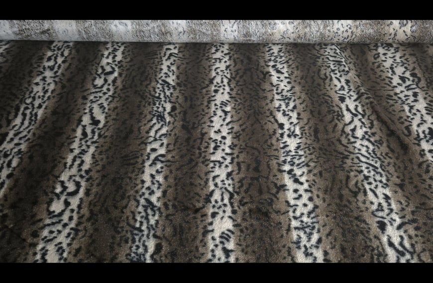 Fur Leopard with Stripes from Europe Polyester Multi-Colored - 150cm