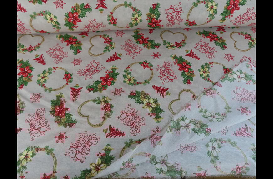 Loneta Christmas Designs Cotton Polyester Multi-Colored-280cm