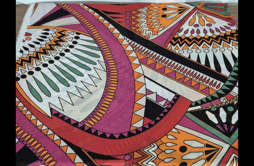 Muslin with Geomtrical Designs Polyester Multi-Colored - 150cm