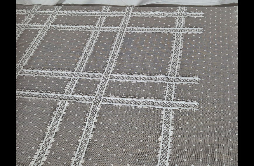 Tulle with Squares & SpadesPolyester Single-Colored - 150cm