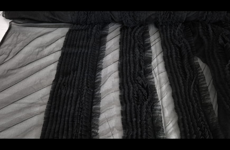 Tulle with Ruffle Polyester Single-Colored - 150cm