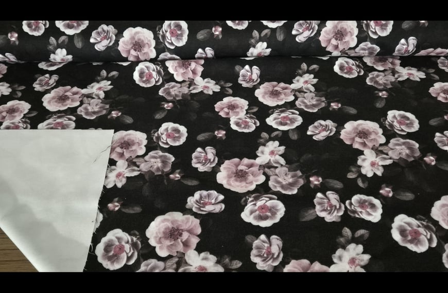 Velour/Coat from Italy with Flowers Polyester Viscose Elast Multi-Colored - 150cm