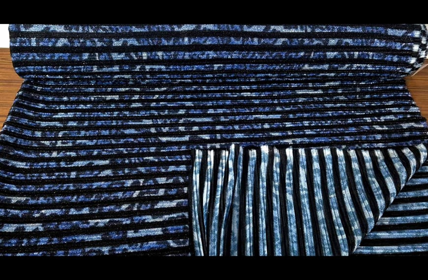 Pleated with Leopard Polyester Elastin Multi-Colored - 150cm