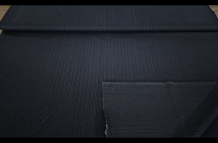 Gabardine with White Thin Stripes Polyester Acetat Elast Single-Colored - 150cm