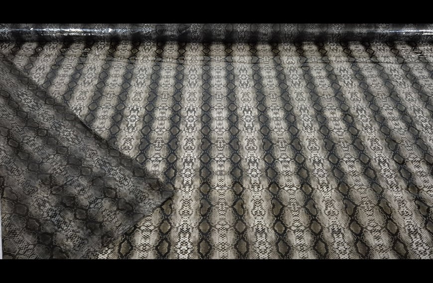 Transparent Nylon with Snake Design Polyester Multi-Colored - 150cm