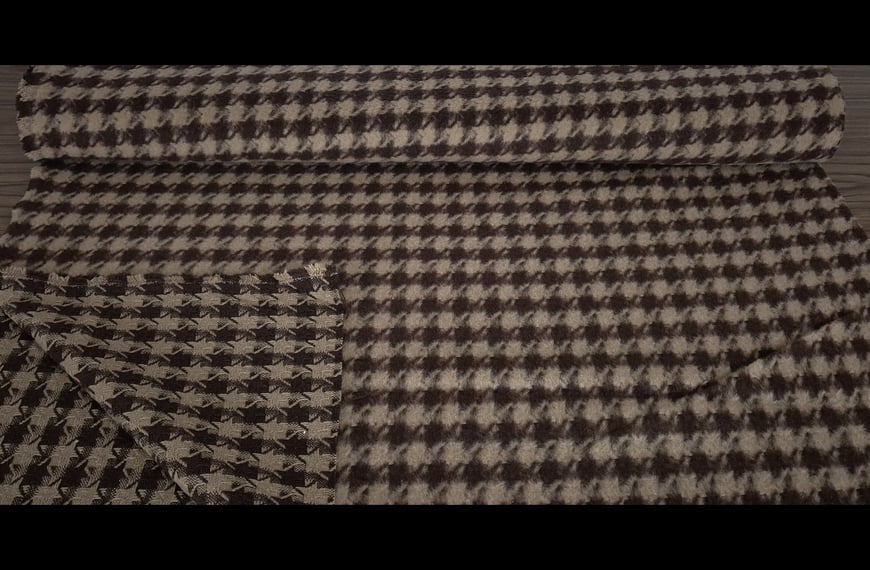 Mohair Hairy with Pie De Poule Cotton Polyester Multi-Colored - 150cm