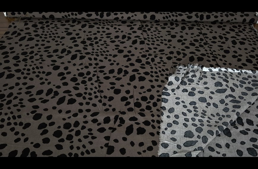 100% Viscose with Black Dots Multi-Colored - 150cm