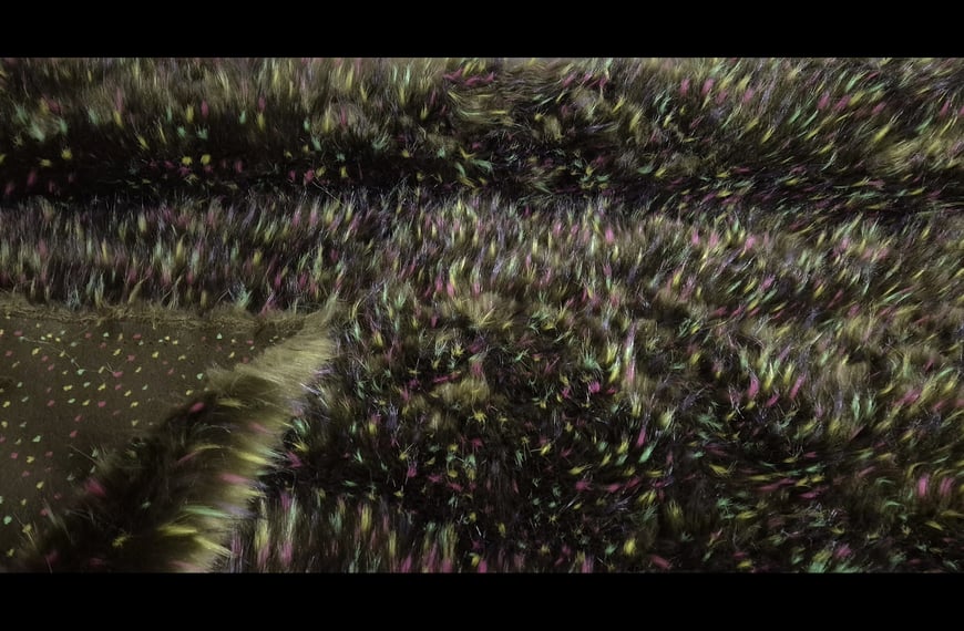 Fur with Paint Brushes Polyester Multi-Colored - 200cm
