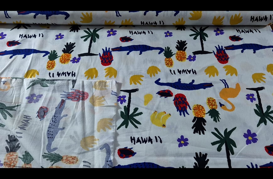 Poplin with Flamengo & Green Little Frogs Cotton Multi-Colored - 150cm