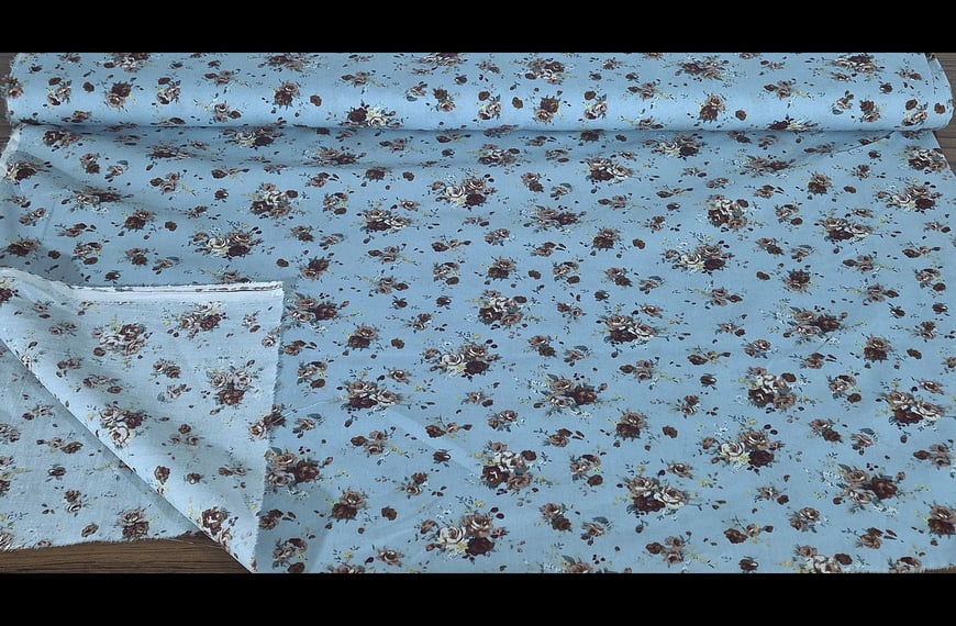 Poplin with Bouquets Cotton Multi-Colored - 150cm