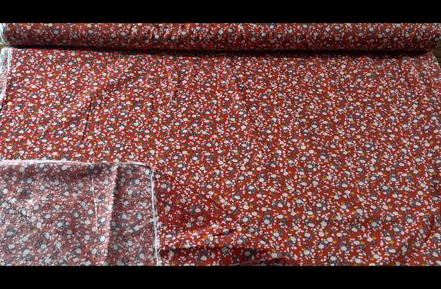 Poplin with Small Flower Cotton Multi-Colored - 150cm